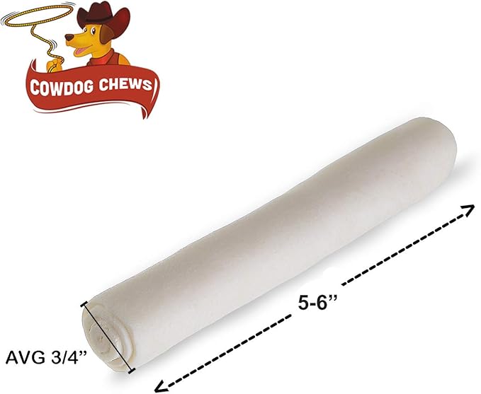 Cowdog Chews 5-6 Inches Rawhide Retriever Roll - Chewing Dog Treat, 100% Natural - Natural Grass Fed Livestock Sourced (22 Pack)