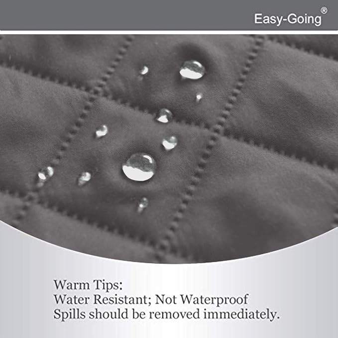 Easy-Going Reversible Couch Cover for 3 Cushion Couch Sofa Cover for Dogs Water Resistant Furniture Protector Cover with Foam Sticks Elastic Straps for Pet Cat (Sofa, Gray/Ivory)