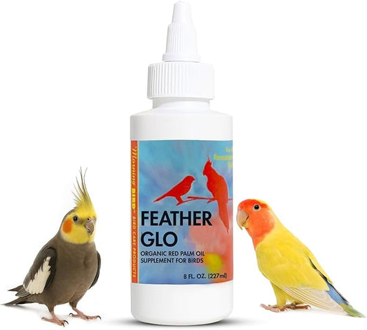 Morning Bird Feather Glo 8 Oz – Palm Oil Supplement for Birds – Supports Pet Skin Treatment Spray, Feather Shine & Immune Health – Vitamin, Mineral & Energy Support for All Bird Types