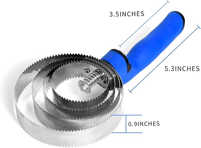 Reversible Stainless Steel Curry Comb with Soft Touch Grip (Blue)