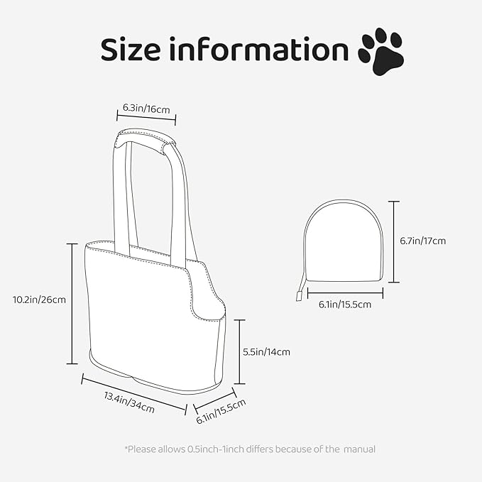 Custom Dog Carrier Purses Personalized Crossbody Puppy Carrying Bag Add Your Pet Photo Name Text Soft-Sided Sling Cat Pouch for Outdoor Hiking Traveling Subway Shopping (Custom)