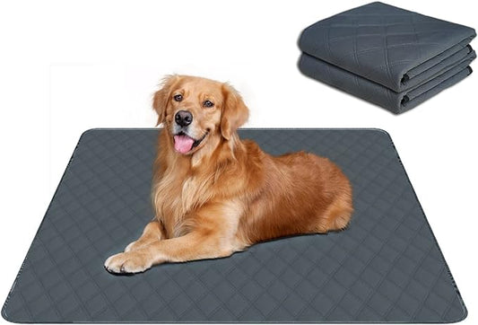 RIOUSSI Washable Pee Pads for Dogs, Reusable, Absorbent, Leakproof, Non Slip Pet Puppy Pads for Potty Training. Dark Gray, 36x41 Inch(2pack)