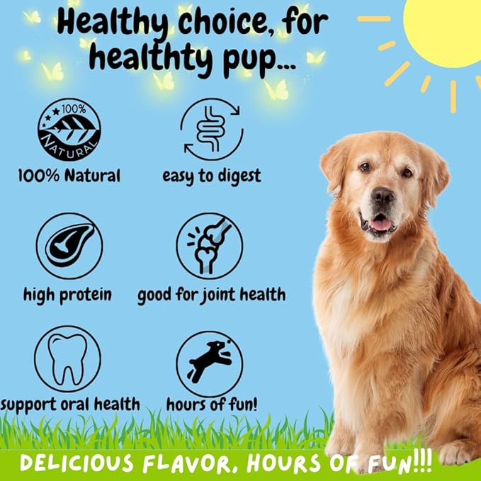 BULLYSTICKS & MORE 10-12" Beef Cheek Rolls for Dogs (Chicken Wrapped - 3 Count) - Beef Cheek Bones for Dogs - Dog Parents Choice - Premium No Hide Rolls