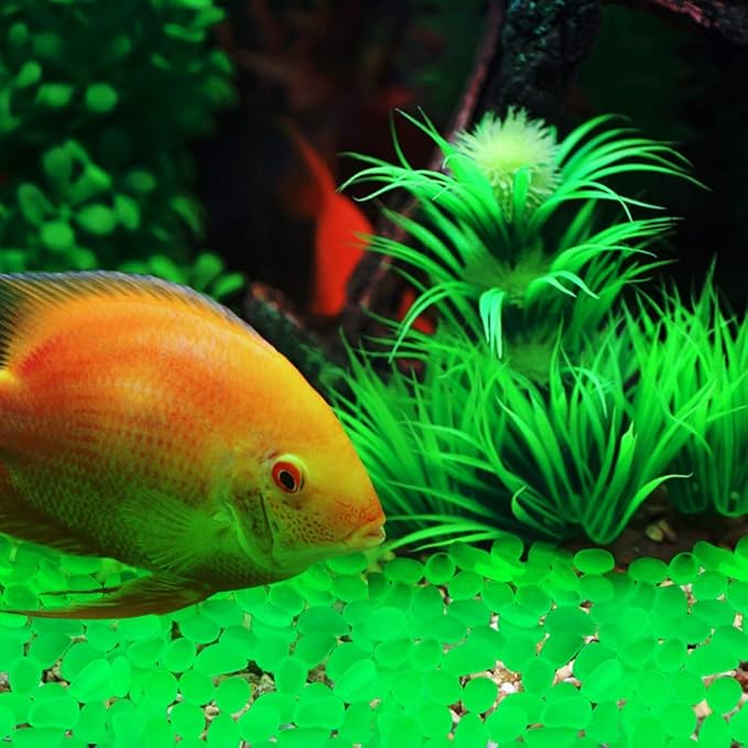 Oubest Glow in The Dark Pebbles/Glow Stones/Glowing Rocks Green Decor for Garden/Fish Tank/Aquarium/Walkway/Driveway/Plant Pots/Bonsai (200, Green)