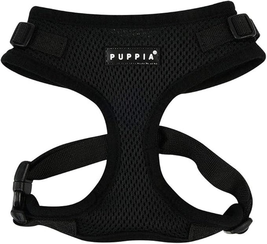 Authentic Puppia RiteFit Harness with Adjustable Neck, Black, Extra-Large