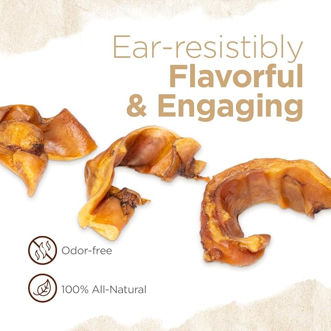 Natural Farm Pig Ear Slivers for Dogs (4 Pounds Bag), One Ingredient: Natural Pigs Ear Slivers, Air Dried, Long-Lasting & Highly Digestible Treats, Great for Puppy and Large/Medium Dogs