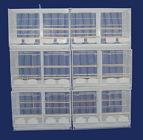 Small Breeder Breeding Cages with Center Dividers, Pack of 6, 24 x 16 x 16 H inches (24 x 16 x 16 H inches, White)
