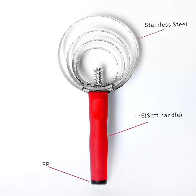 Reversible Stainless Steel Curry Comb with Soft Touch Grip (Red)
