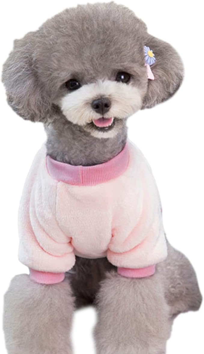 Jecikelon Pet Dog Clothes Dog Sweater Soft Thickening Warm Pup Dogs Shirt Winter Puppy Sweater for Dogs (Z01-Pink, XX-Small)