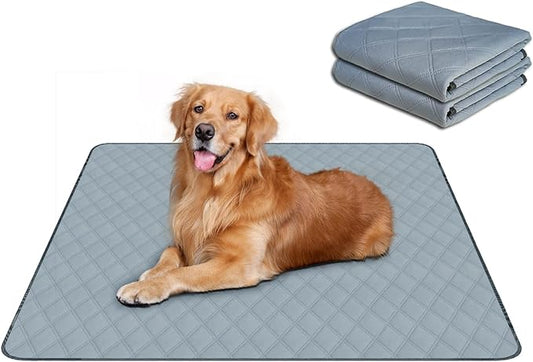 RIOUSSI Washable Pee Pads for Dogs, Reusable, Absorbent, Leakproof, Non Slip Pet Puppy Pads for Potty Training. Light Gray, 31x36 Inch(2pack)