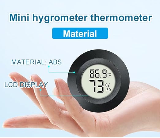 3 Pack Mini Hygrometer Thermometer Digital Humidity Meter Indoor/Outdoor Humidity Monitor Reptile Thermometer for Humidors Garden Cellar Greenhouse ℉/ ℃ (3)