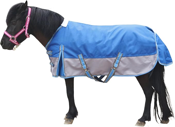 Mini Horse/Pony/Foal/Miniature Size 36"-51" Lightweight Waterproof & Breathable 1200 Denier Turnout Blanket with No Filling RoyalBlue 39"