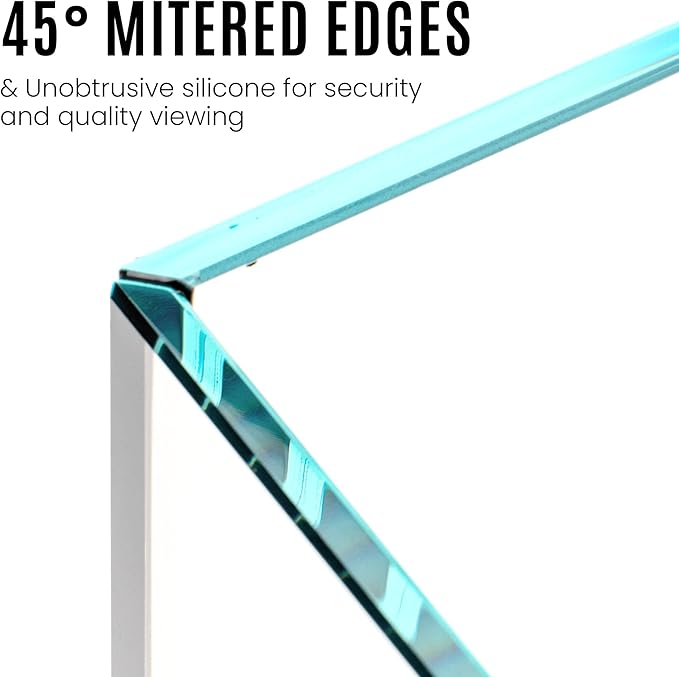 UNS Ultra Clear Rimless Tank - 6.3GAL | 24L - 23.62x7.87x7.87 | 60x20x20 CM, 5mm Glass Thickness, Leveling Mat Included - Low Iron, High Clarity Fish Tank w/ 45° Mitered Edge - [60L]