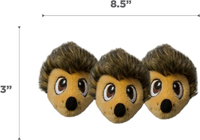 Outward Hound Squeakin' Hedgiez Plush Replacement Dog Toys - 3 Pack
