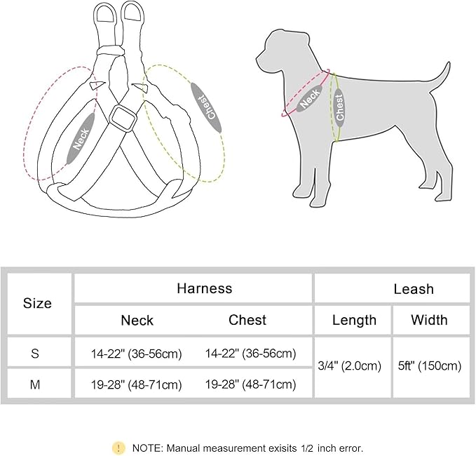 Beirui Soft Small Dog Harness and Leash Set-Adjustable Step in Dog Harness for Small Dogs-Easy Walk Dog Harness Small Sized Dog-Warm No Pull Dog Harness and Leash Used in Autumn Winter(Green,S)