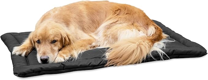 9 Ballistics Tough Ripstop Dog Crate Pad - Durable, Machine Washable Kennel & Travel Mat for Large Dogs, 41 x 27 Fits 42" Wire Crates, Obsidian Black