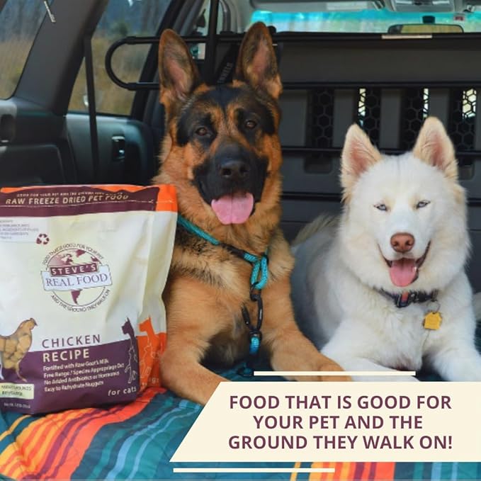 Steve's Real Food Freeze-Dried Raw Nuggets - Chicken Recipe - Raw Pet Food for Dogs and Cats - 20 oz