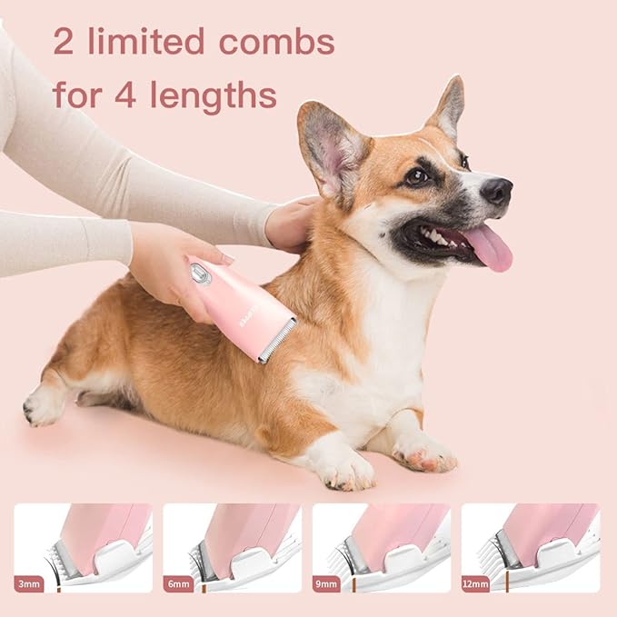 Dog Cat Home Hair Waterproof Clipper Portable Electric USB Rechargeable Pet Grooming Tools Low Noise Shaver Cordless Trimmer for Small and Large Pets