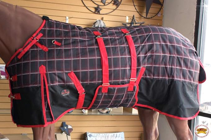 HILASON 1200D Winter Waterproof Poly Horse Blanket Belly Wrap | Turnout Blankets for Horses