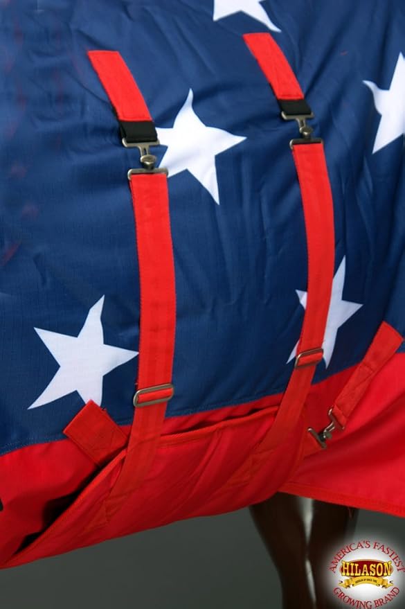HILASON American Flag 84 in 1200D Winter Waterproof Poly Horse Turnout Blanket Belly Wrap