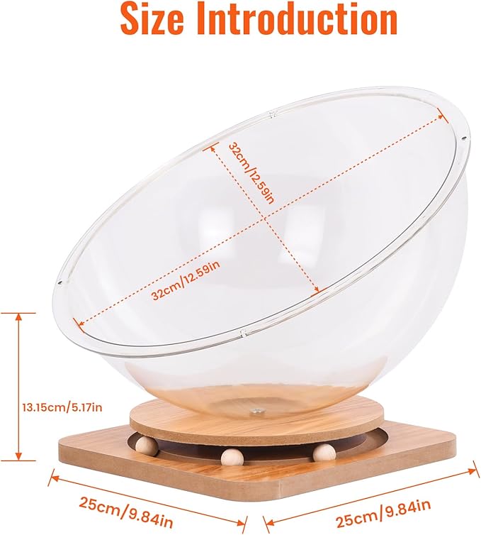 Doppy Space Capsule Cat Bed, Indoor Small Pets Kitten Sleeping Nest Pet Supplies Transparent Round Kitten House Activity Centre Bed Toy (Clear, S)