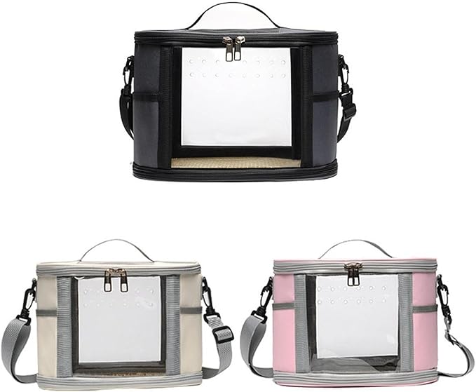 Bird Carrier Bag Pet Bird Carrier Bird Supply Portable Shoulder Bag Bird Travel Carrier for Chinchilla Budgerigars Parakeets, Gray S