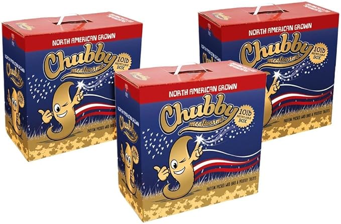30Lbs Recyclable Box of Chubby North American Grown Dried Mealworms (Non-GMO) - Chicken/Duck Treats