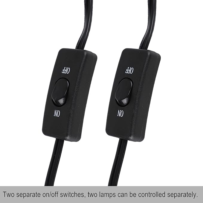 DXOPHIEX Dual Reptile Light Fixture,Reptile Heat Lamp Fixture with 150W Basking Bulb&Ceramic Heat Emitter,Double Dome Heat Lamp for Lizard,Gecko,Bearded Dragon,Tortoise,Snake,Chameleon