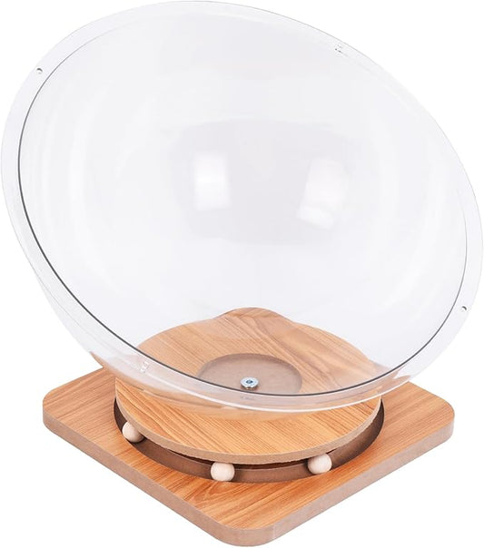 Doppy Space Capsule Cat Bed, Indoor Small Pets Kitten Sleeping Nest Pet Supplies Transparent Round Kitten House Activity Centre Bed Toy (Clear, S)