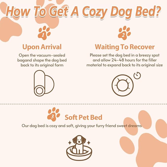 JOLLYVOGUE Calming Dog & Cat Bed for Small Dogs, Anti-Anxiety Donut Cuddler Cozy Soft Round Bed with Anti-Slip Bottom, Fluffy Faux Fur Plush Cushion Beds for Small Medium Pets (20")