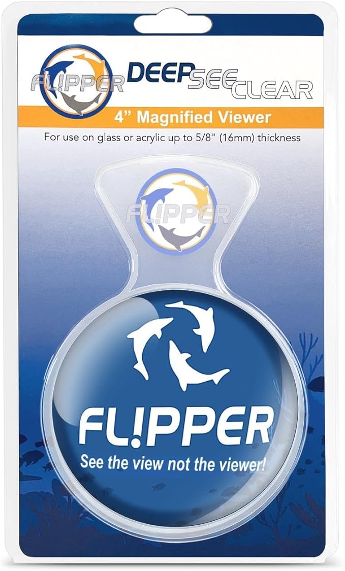 Flipper DeepSee 4" Viewer - Filter Clear Lens and Aquarium Magnetic Magnifier - Fish Tank Magnifying Glass for Coral Reef Aquarium - Magnetic Magnifying Glass Ideal for Photography - Clear