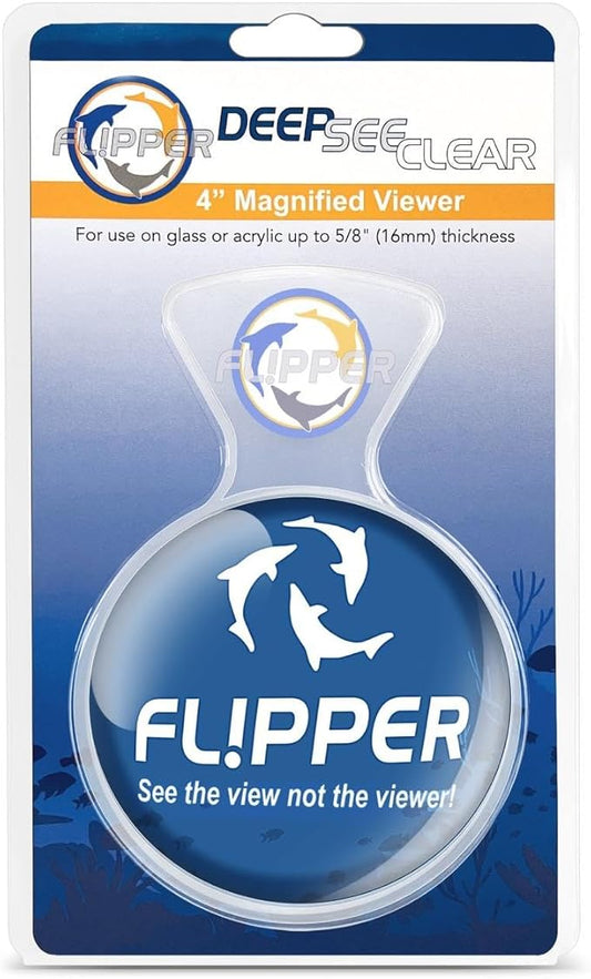 Flipper DeepSee 4" Viewer - Filter Clear Lens and Aquarium Magnetic Magnifier - Fish Tank Magnifying Glass for Coral Reef Aquarium - Magnetic Magnifying Glass Ideal for Photography - Clear