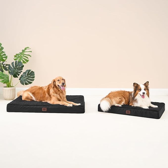 EHEYCIGA Orthopedic XL Dog Beds for Extra Large Dogs with Removable Washable Cover, Black, 44x32