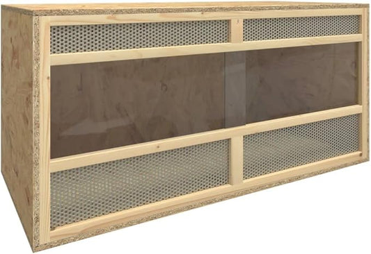 Terrarium Engineered Wood with Tempered Glass, Outdoor Reptile Box Reptile Feeding Box for Small Animals,Reptile Pets,Bearded Dragon,Gecko,Lizard 39.4" x 18.5" x 18.5"
