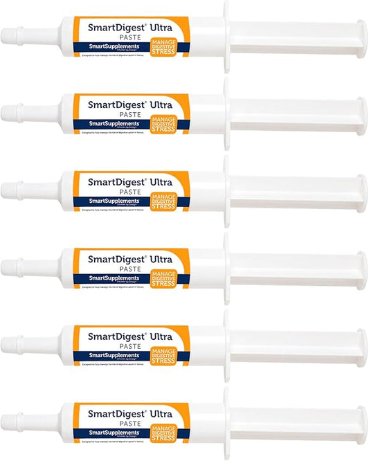 SmartDigest Ultra Paste | Digestive Health and Support Horse Supplement | Provides Prebiotics, Probiotics, Digestive Enzymes | Butterscotch Flavor | Pack of 6 Tubes