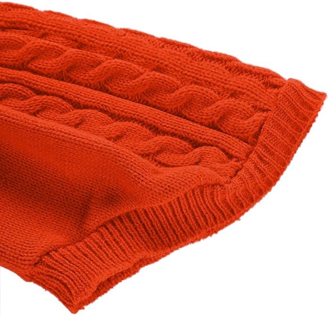 CHBORCHICEN Small Dog Sweaters Knitted Pet Cat Warm Dog Sweatshirt Winter Clothes Kitten Puppy Sweater (Small, Orange)
