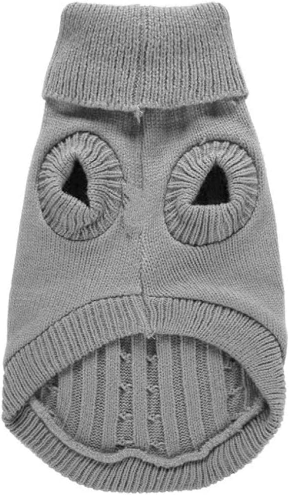 CHBORCHICEN Small Dog Sweaters Knitted Pet Cat Warm Dog Sweatshirt Winter Clothes Kitten Puppy Sweater (X-Small, Grey)