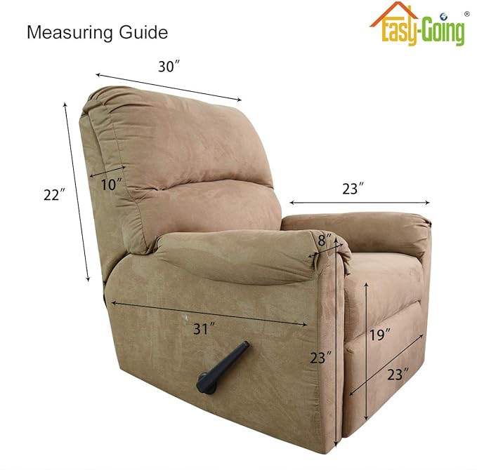 Easy-Going Recliner Chair Slipcover Reversible Sofa Cover Water Resistant Couch Cover Furniture Protector with Elastic Straps for Pets Dog (Recliner 22 inch, Black/Black)