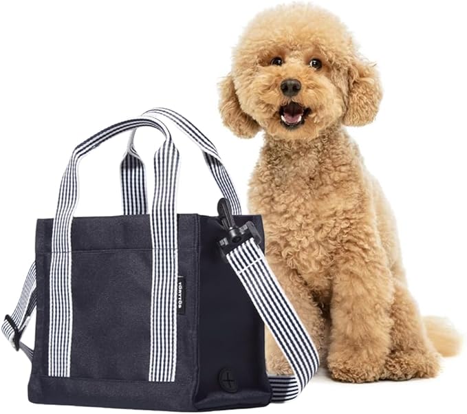 Dog Walking Bag Crossbody Tote and Dog Treat Pouch with Built-in Poop Bag Dispenser