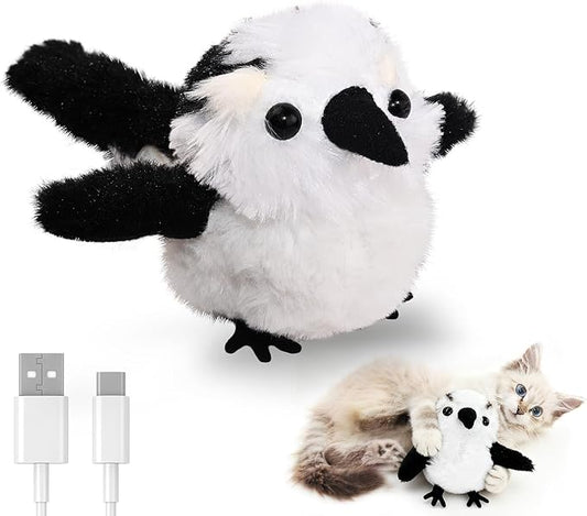 Petbobi Cat Toys Flapping Bird– Interactive Bird Cat Toy with Flapping Wings and Chirping Sounds, USB Rechargeable Motion-Activated Catnip Toy for Indoor Cats & Kittens (Non-Flying)