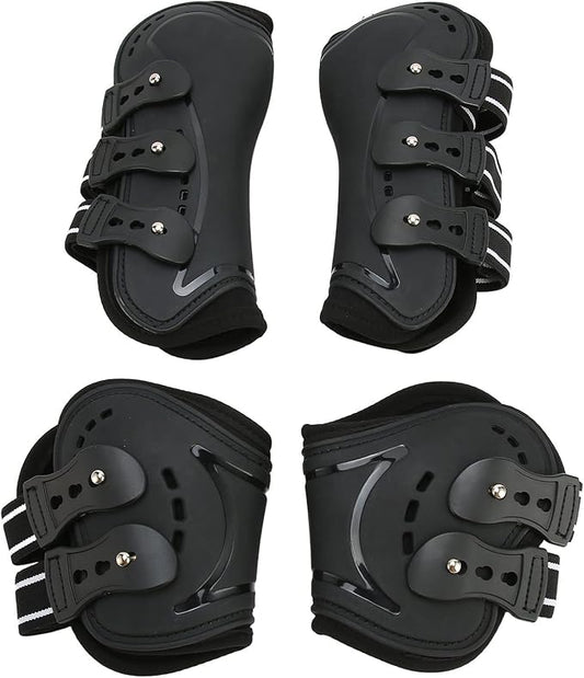 Horse Leg Protector Shock Absorption Breathable Open Front Tendon Boots for Jumping Show Riding (Medium)