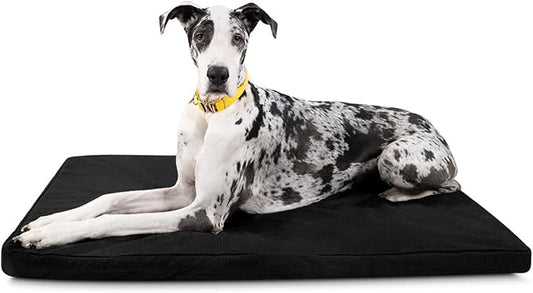 K9 Ballistics Tough Ripstop Orthopedic Crate Bed - Thick, Durable XXL Kennel Pad with Washable Cover for XX Large Dogs, 53 x 36 fits 54” Wire Crate, Obsidian Black