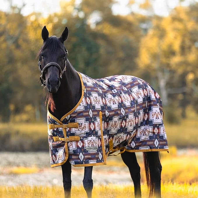Jeffers Expression 1200 Denier Standard Neck Turnout Blanket for Horses, 66"- Water Proof, Breathable, 240 gram Polyfill for Medium Weight Warmth, Winter Protection for Stall, Barn – Thunderbird