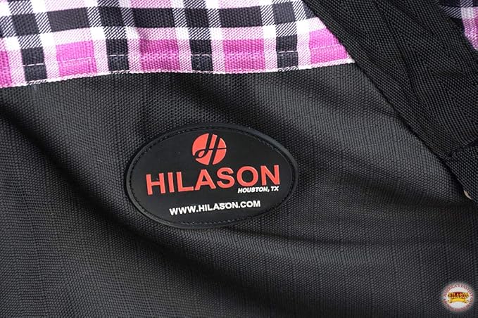 HILASON Pink Black Plaid 72 in 1200D Winter Waterproof Poly Horse Turnout Blanket Belly Wrap