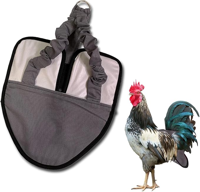 Hen Holster Bird Diaper, Wrap Around - for Hens, Roosters, Ducks, Leak-Proof Design, Comfortable Fleece Strap Bird Harness with Sewn-in Liner, Secure Hook and Loop Closure - XL, Gray