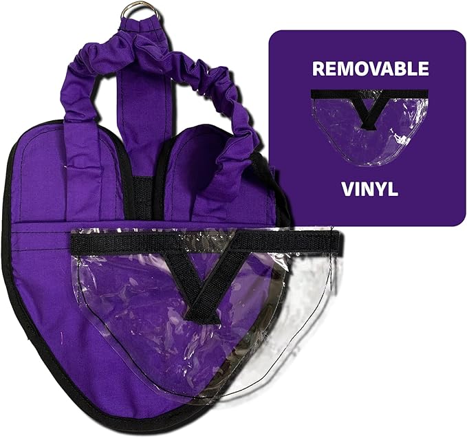 Hen Holster Wrap-Around Bird Diaper & Harness for Hens, Roosters, Ducks, Geese - with Removable Vinyl Liner, Adjustable Fit for Outdoor Adventures & Indoor Use - Easy to wear - Large, Purple
