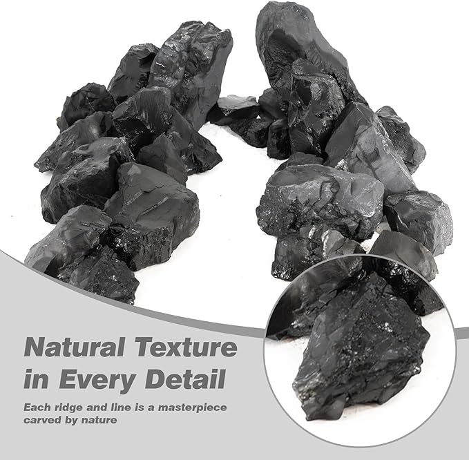 Unocho Aquarium Rocks 40lb Natural Slate Stone Rocks for Aquariums Landscaping Paludarium Model Tank Decoration Aquascaping Amphibian Enclosures Garden(3"-10"-12pcs)