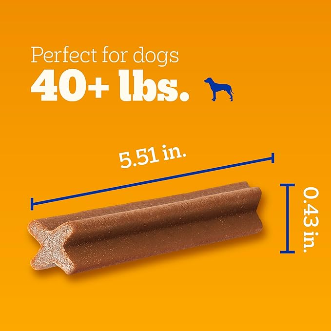 Pedigree Dentastix Large Breed Dog Treats, Beef Flavor, 2.08 lb. Bag (40 Treats)