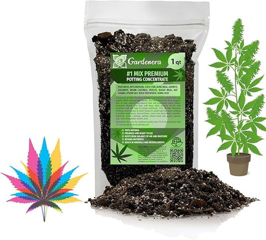 Gardenera Premium Happy Plant Potting Soil Mix - Optimal Nutrient-Rich Blend for Thriving and HIGH-Yield Herbal Plants - 1 Quart