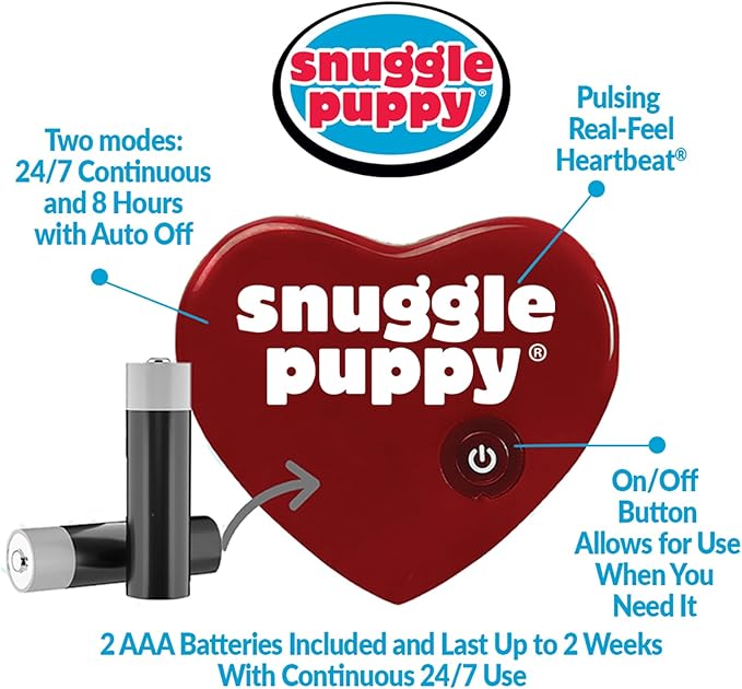 SmartPetLove Snuggle Puppy Original Dog Toy for Small Breeds - Heartbeat Puppy for Dogs - Pet Anxiety Relief and Calming Aid - Comfort Dog Toys for Behavioral Training. Heat Pack not Included